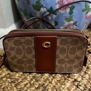 Coach Tan and Brown Crossbody Bag